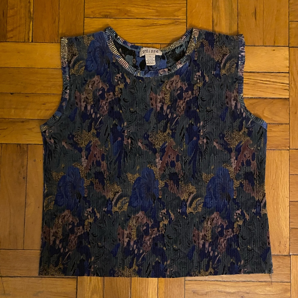 Vintage pleated Floral Tank